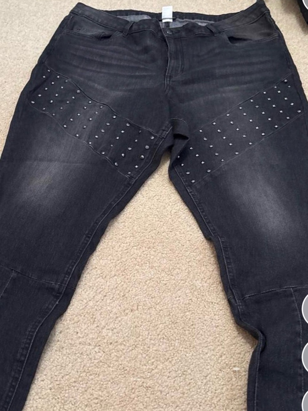 VENUS Black Studded Skinny Jeans